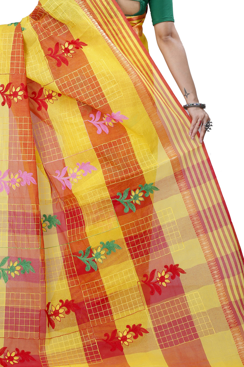 Yellow Pure Cotton Rivka Tant Embroidery (980)